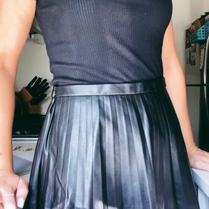 JCREW Black Leather Skirt